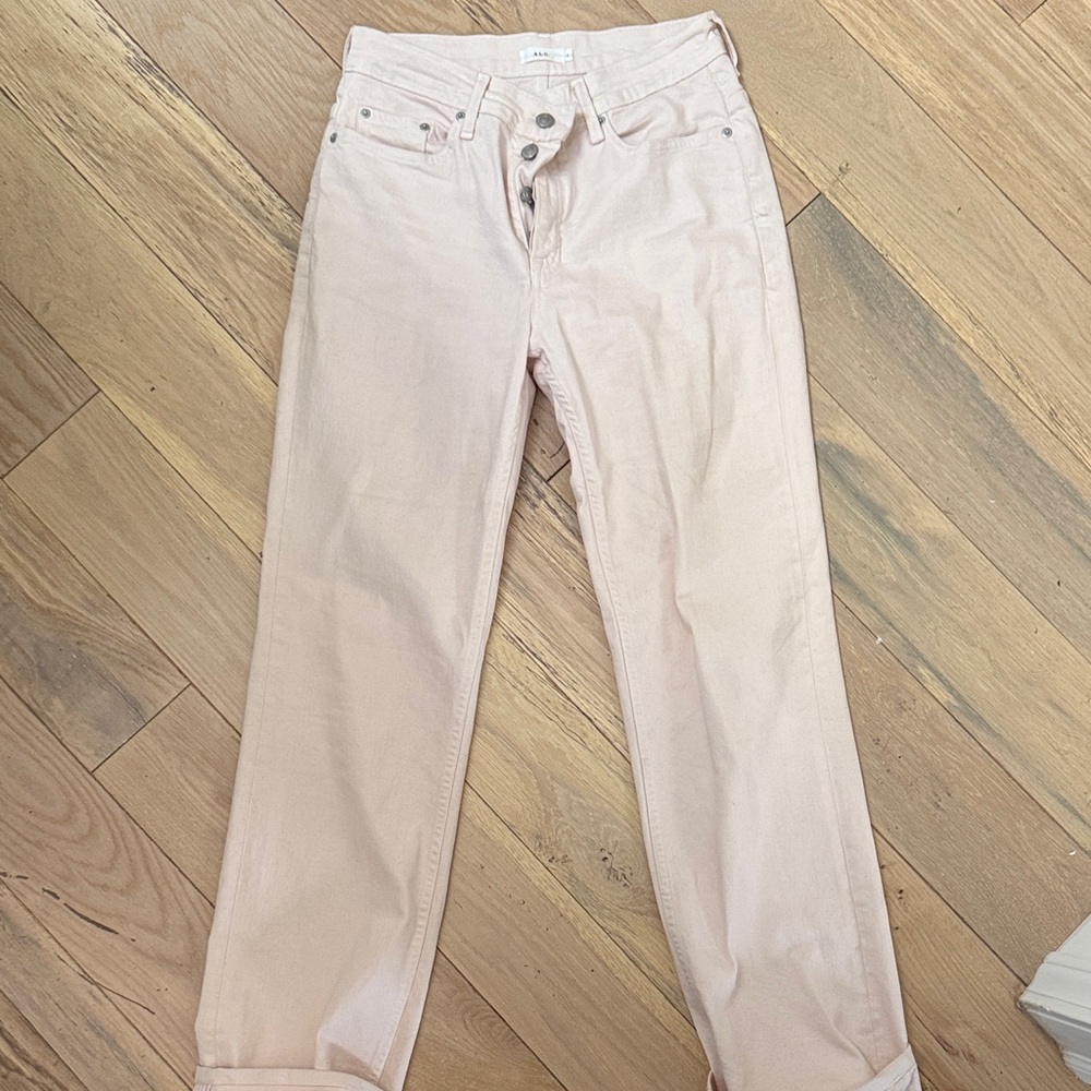 A.L.C. Women's Straight Leg Jeans in Light Pink